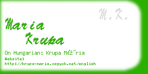 maria krupa business card